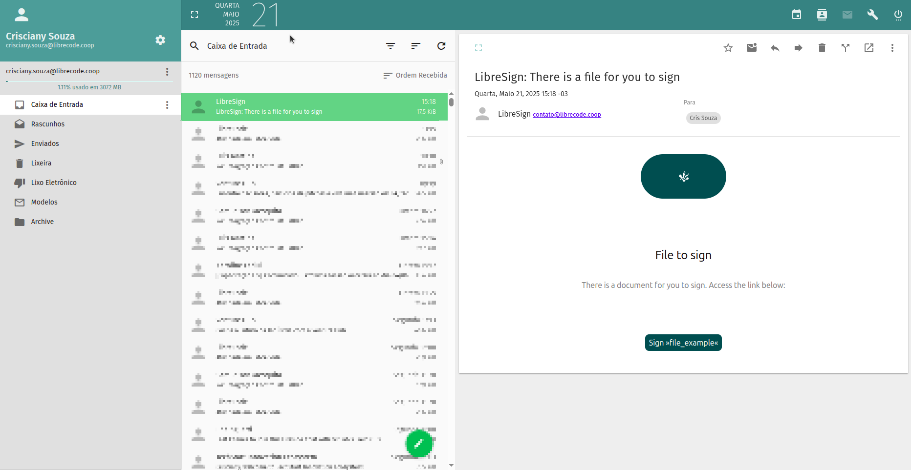 Check email.